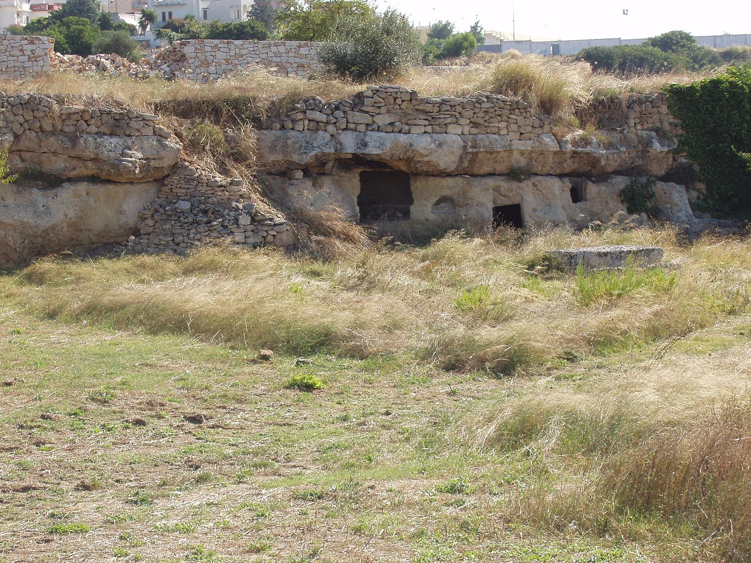 Insediamenti rupestri scavati nella roccia calcarea a Castellaneta